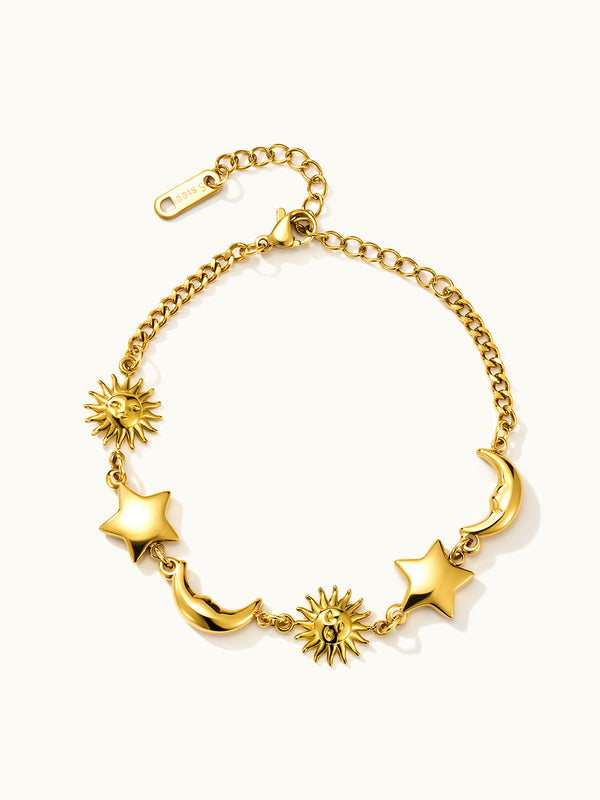 Gorgeous Sun Star Moon Bracelet