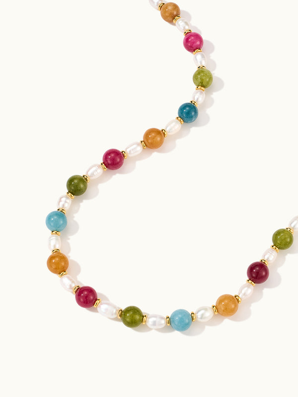 Rainbow Freshwater Pearl Bead Kette