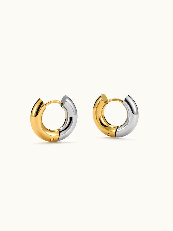 Mixed Metal Clicker Hoop Ohrringe