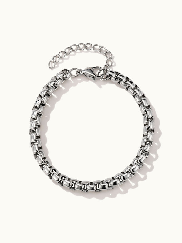 Beck Round Box Chain Armband