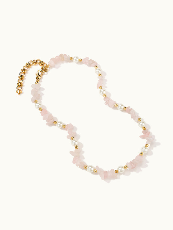 Rose Quartz Pearl Kette