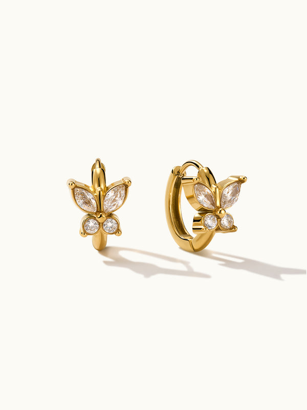 Butterfly Zircon Hoop Earrings
