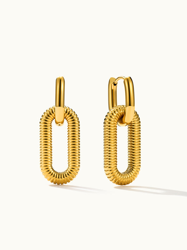 Link Buckled Double Circle Hoops