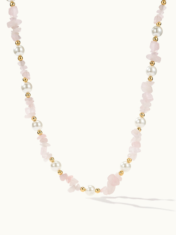Rose Quartz Pearl Necklace