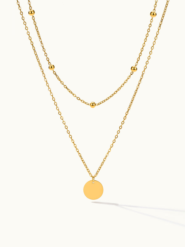 Double Layered Disc Necklace