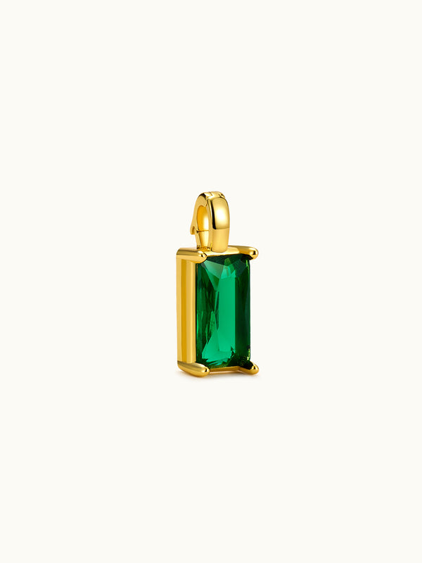 Square Emerald Solitaire Zirkon Charm