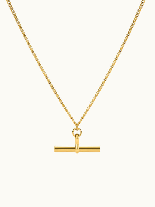 Gold T-Bar Necklace