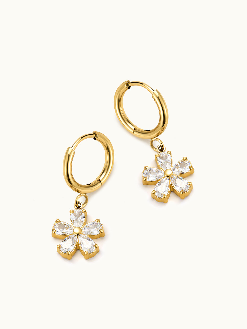 Five Flower Petal Dangle Earrings