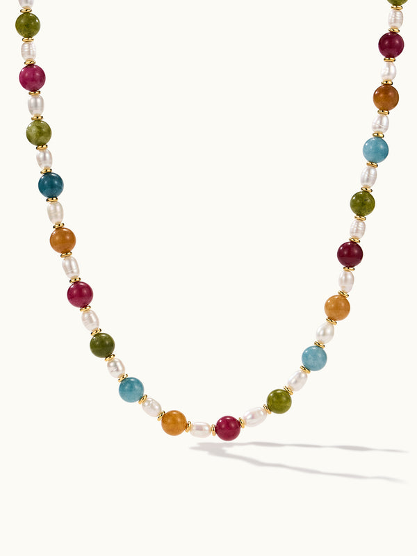 Rainbow Freshwater Pearl Bead Kette