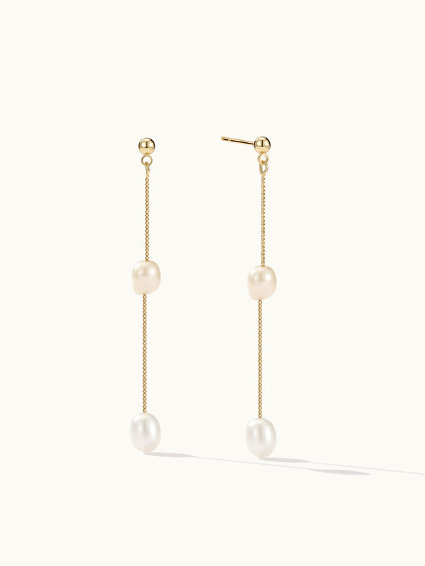 Freshwater Pearl Linear Ohrringe
