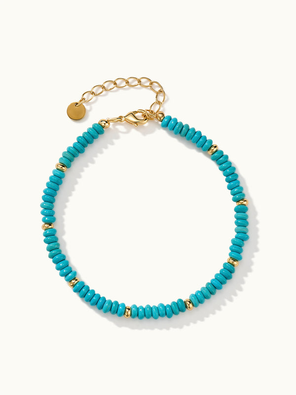 Turquoise Rondelle Beaded Armband