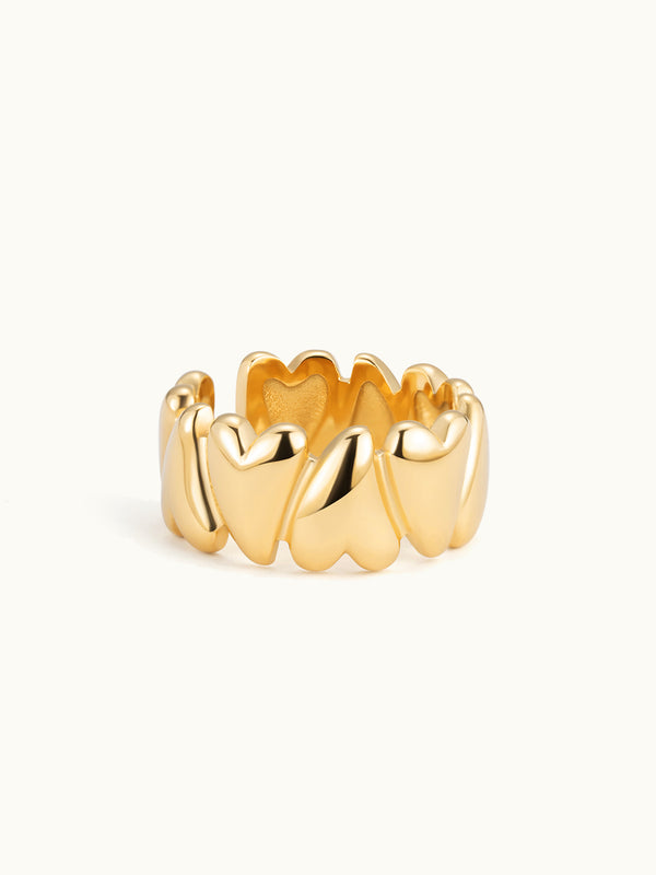 Golden Hearts Band Ring