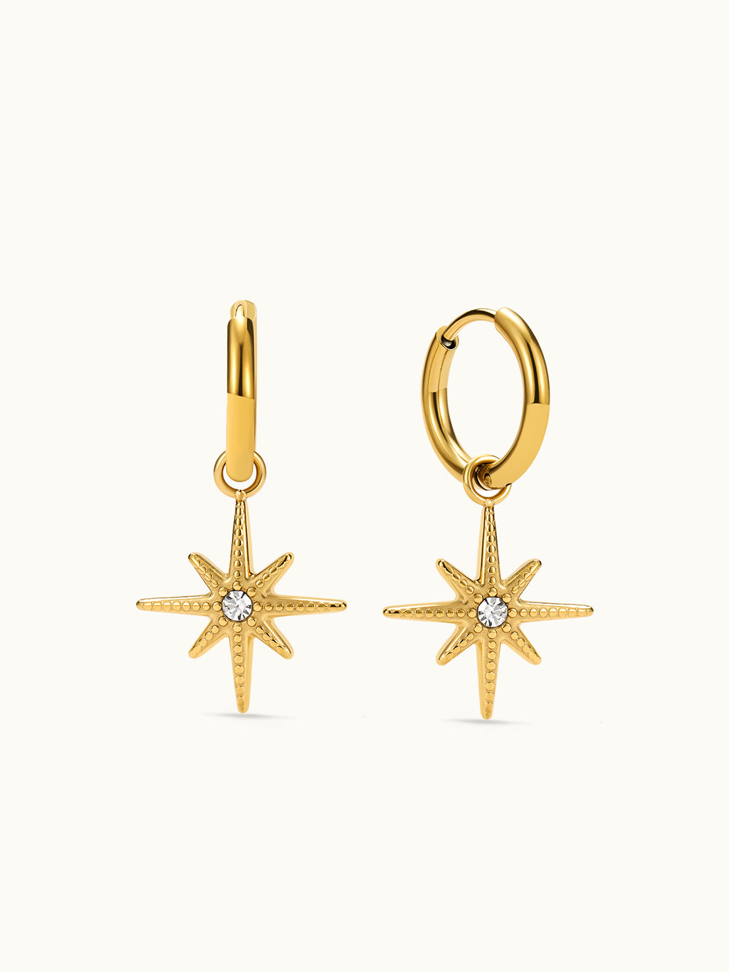 Geometric Star Zircon Earrings