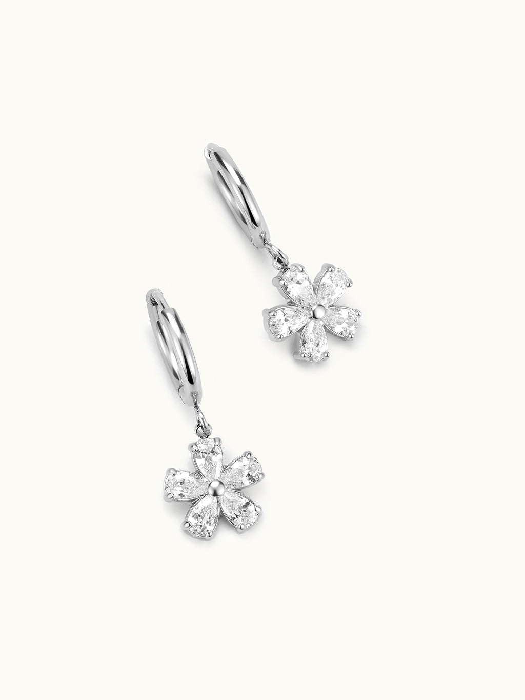 Five Flower Petal Dangle Earrings