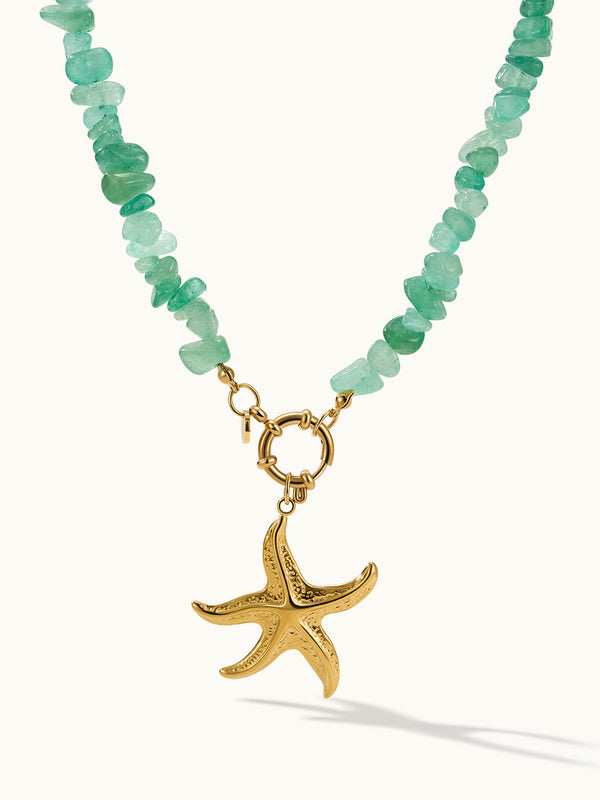 Starfish Emerald Beaded Kette