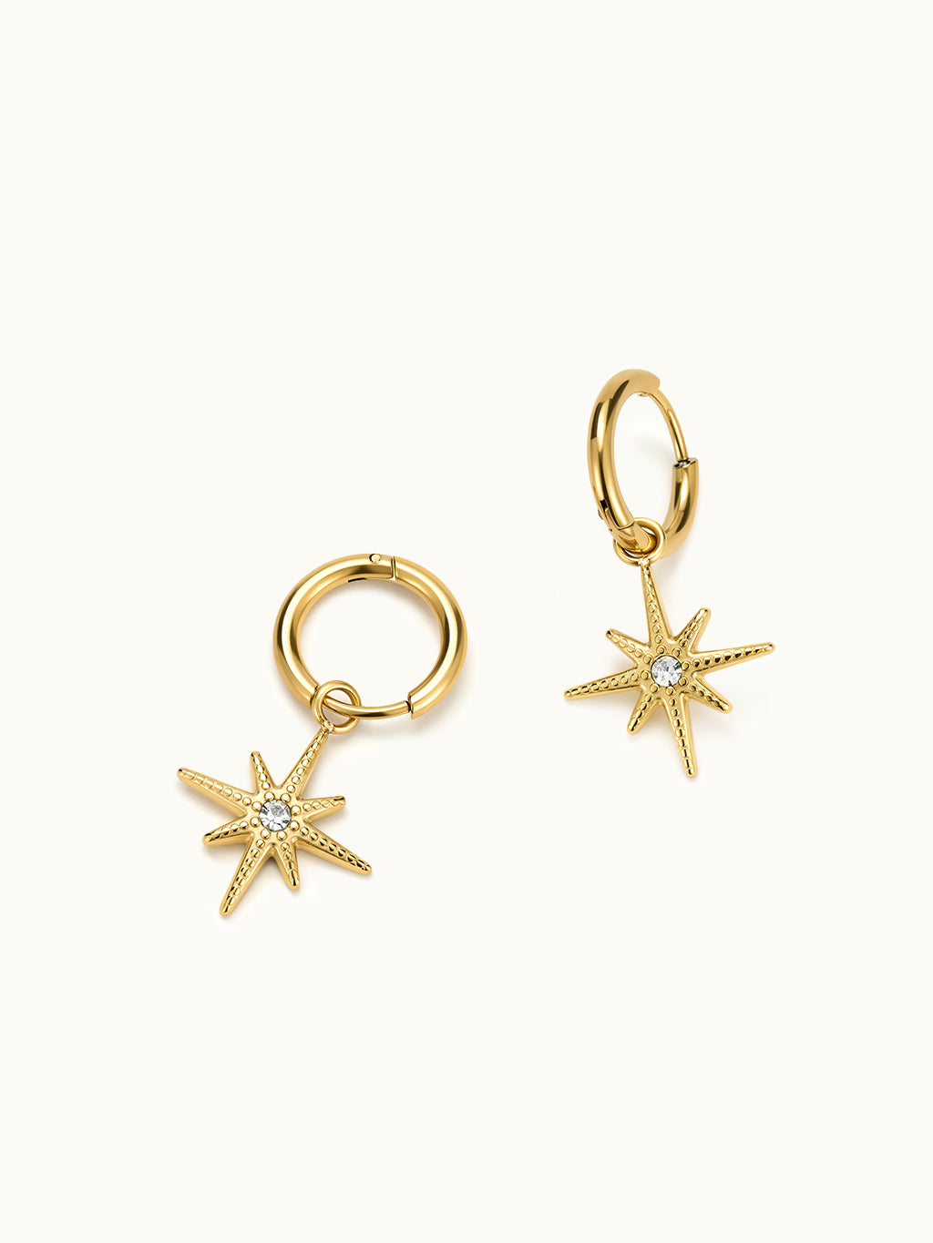 Geometric Star Zircon Earrings