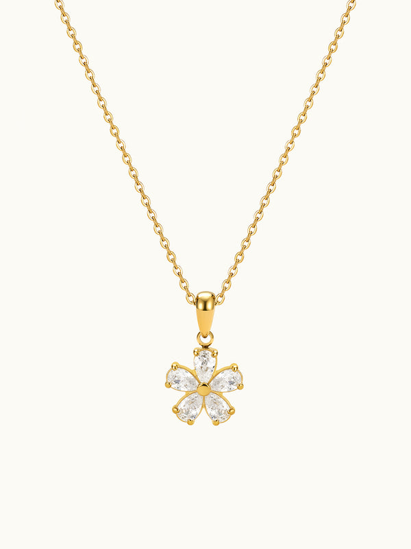 Five Flower Petal Dangle Kette