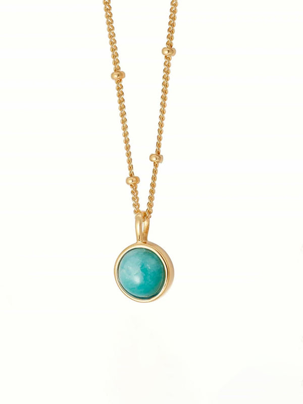 Green Natural Stone Pendant Kette