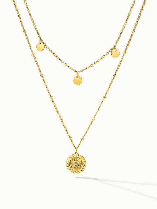 Boho Coin Double Layering Necklace