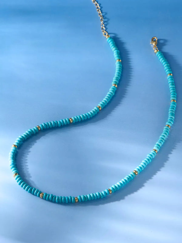 Turquoise Rondelle Beaded Kette