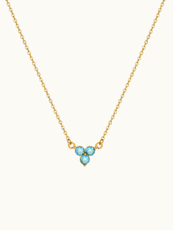 Trio Gemstone Flower Necklace