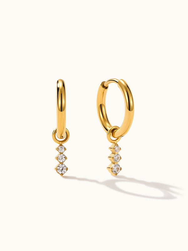Articulated Zircon Charm Earrings