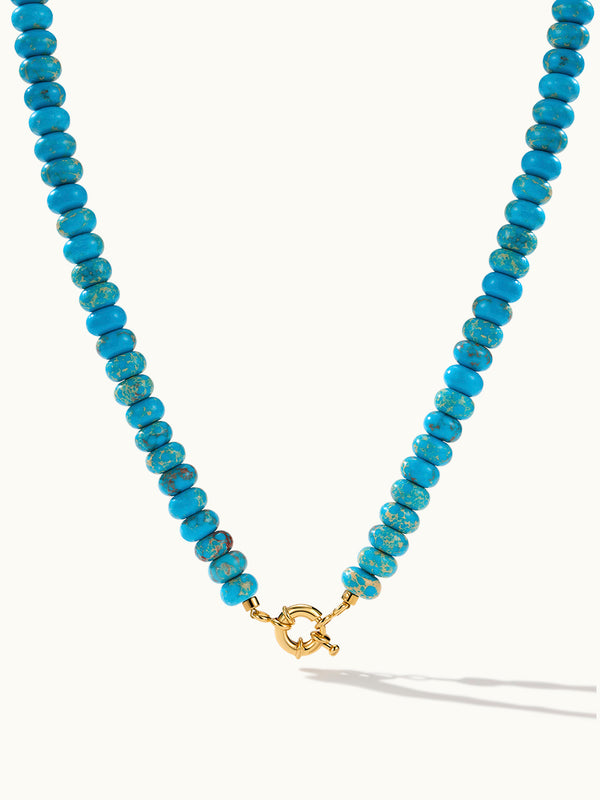 Turquoise Rondelle Flat Bead Kette