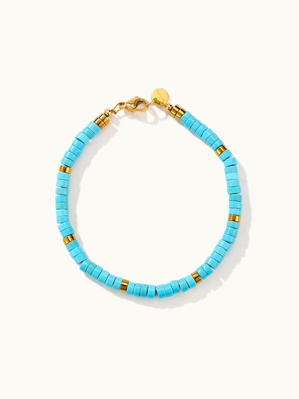 Turquoise Bead Round Tube Armband