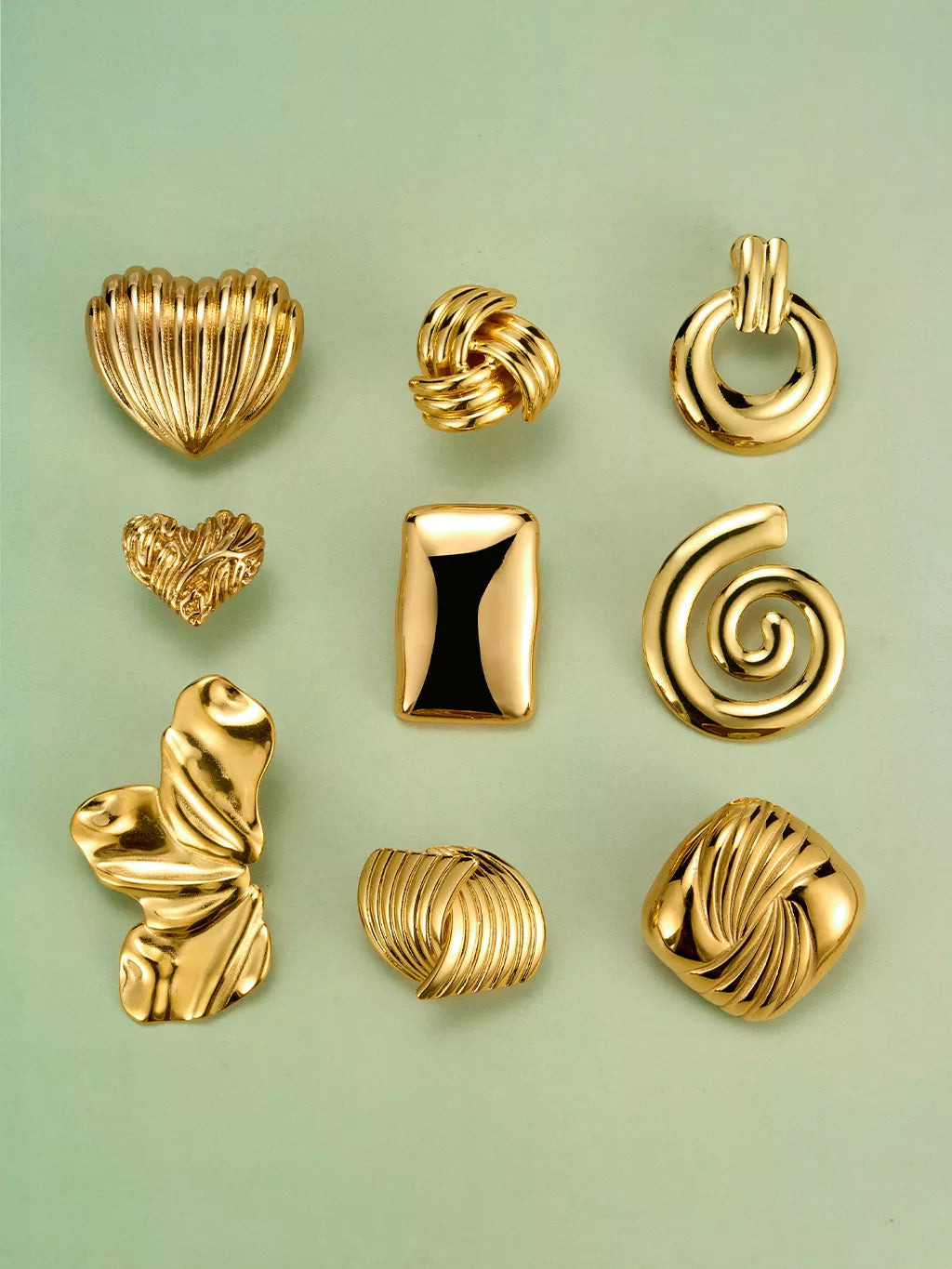 Striped Staggered Stud Earrings