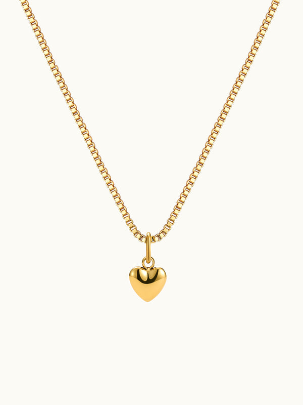 Heart Pendant Box Chain Necklace