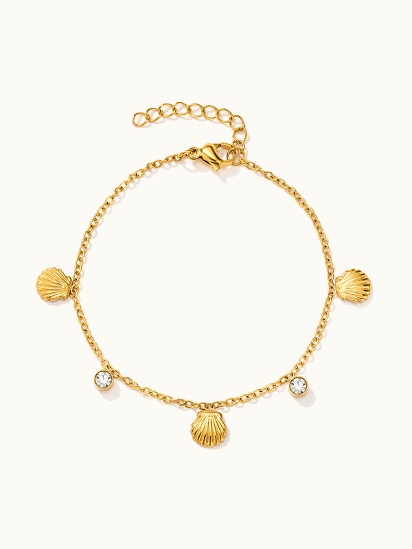 Zircon Shell Pendant Bracelet