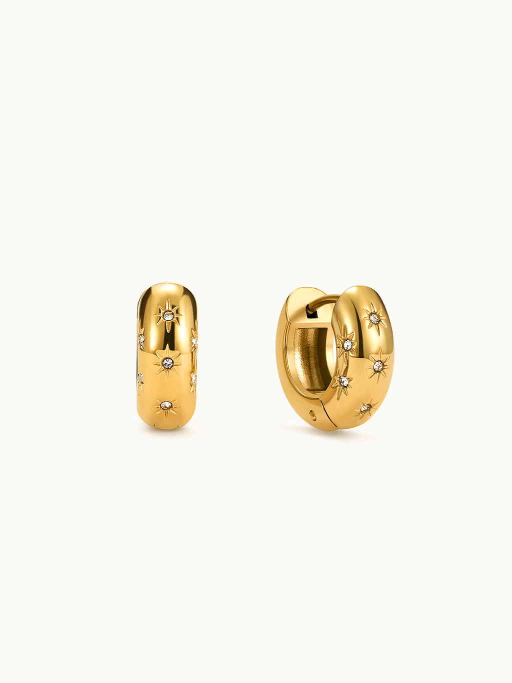 Pave Star Hoop Ohrringe
