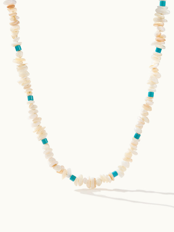 White Shell & Turquoise Kette