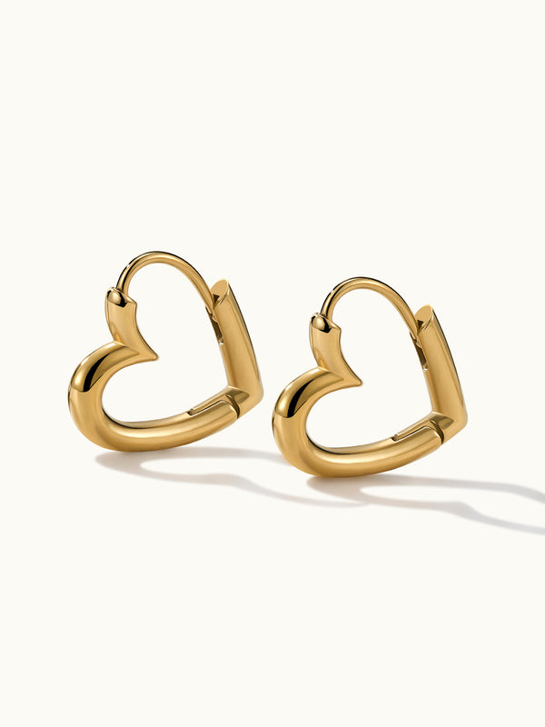 Heart Design Hollow Hoop Ohrringe