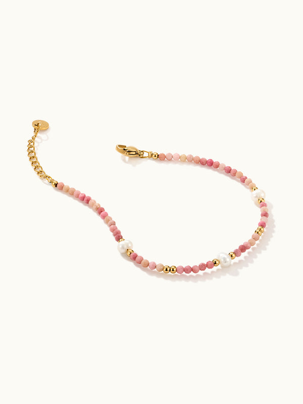 Pink Opal Rondelle Bead Armband