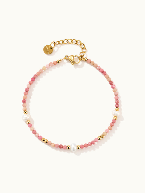 Pink Opal Rondelle Bead Armband