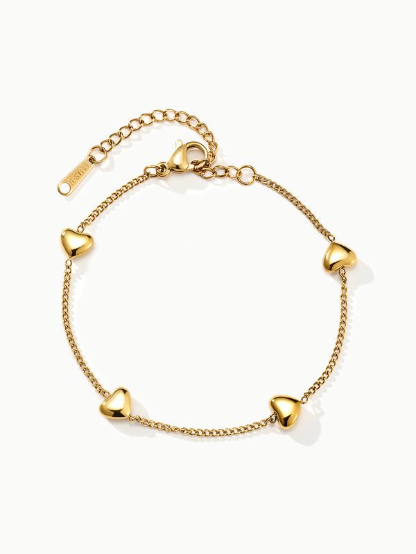 Gold Heart Chain Armband