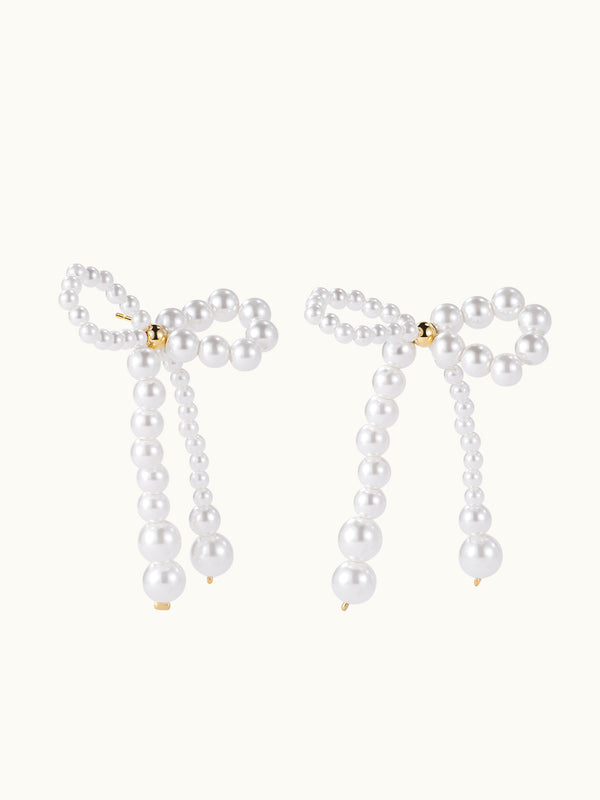 White Butterfly Pearl Stud Ohrringe