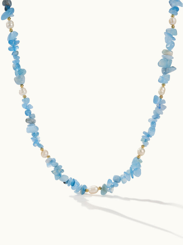 Aquamarine Baroque Pearl Kette