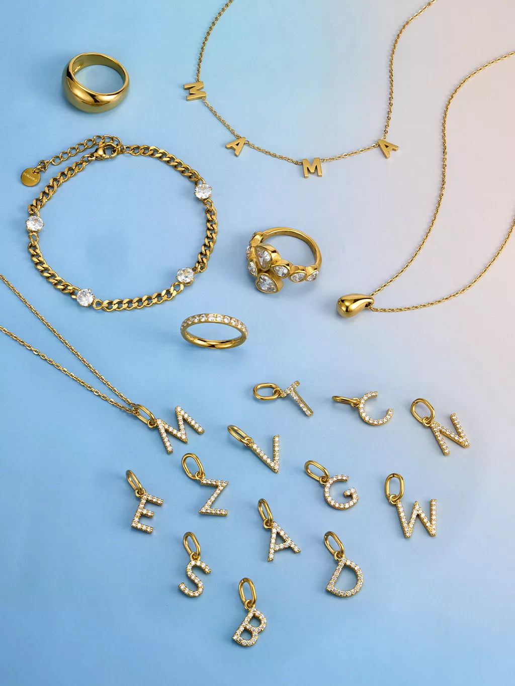 Diamond Pave Letter A Necklace