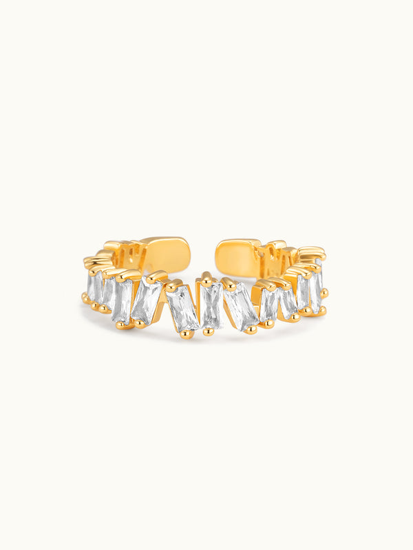 Narrow Band Set Zirconia Ring