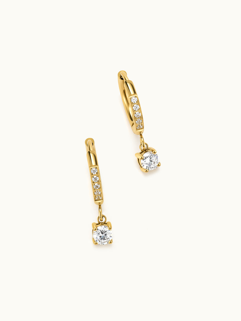Round Pave Zirconia Drop Earrings