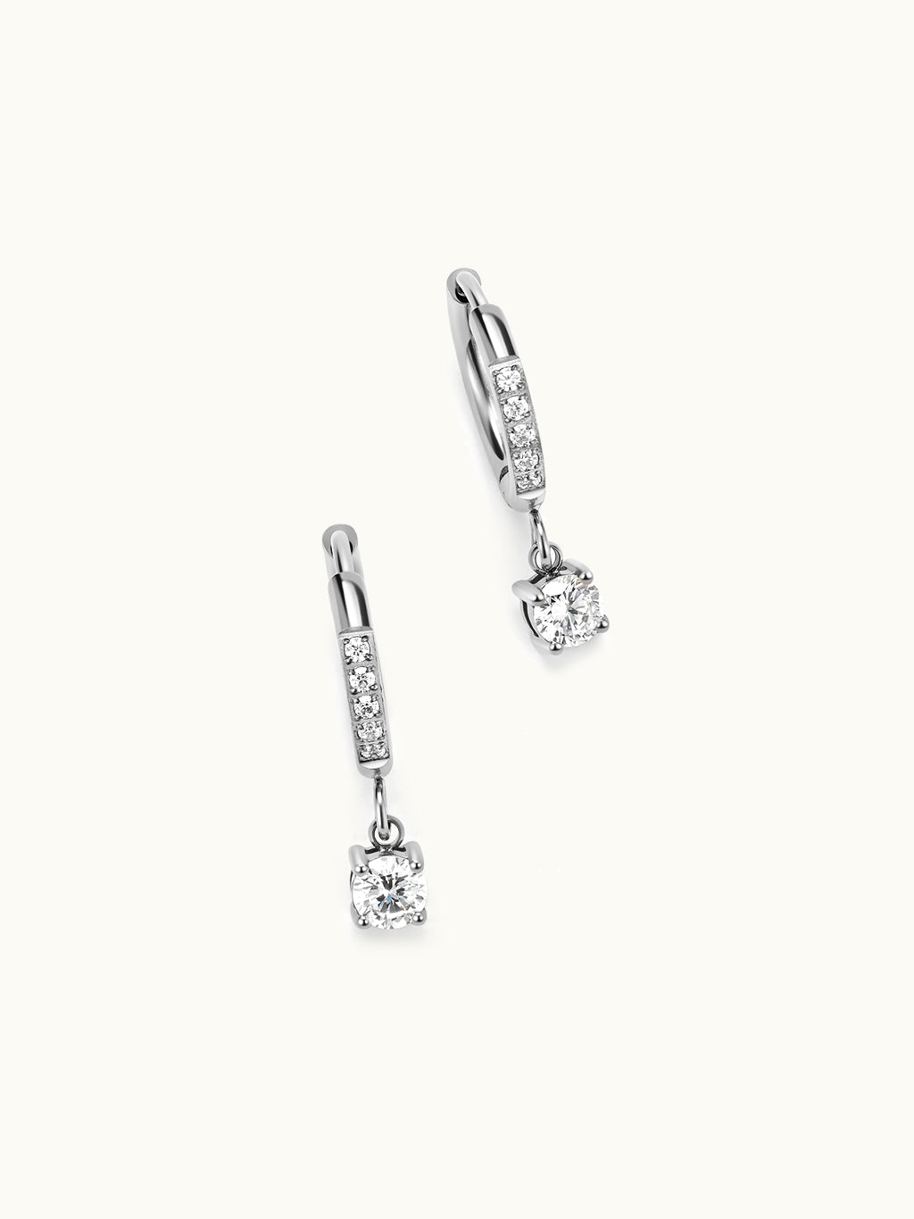 Round Pave Zirconia Drop Earrings