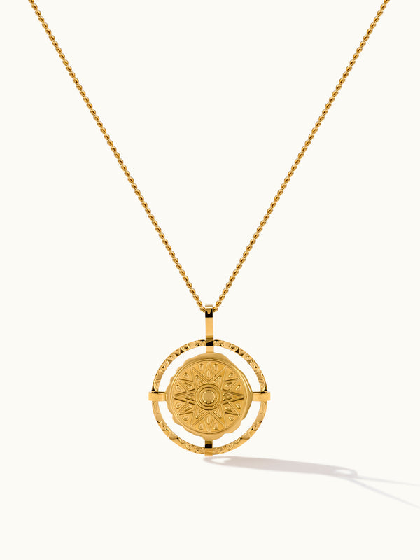 Round Sun Pendant Necklace