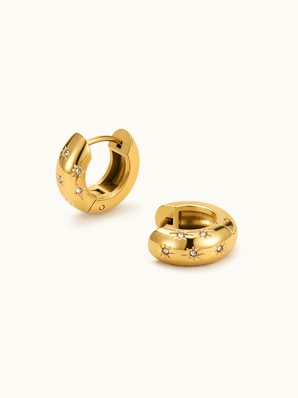 Pave Star Hoop Ohrringe