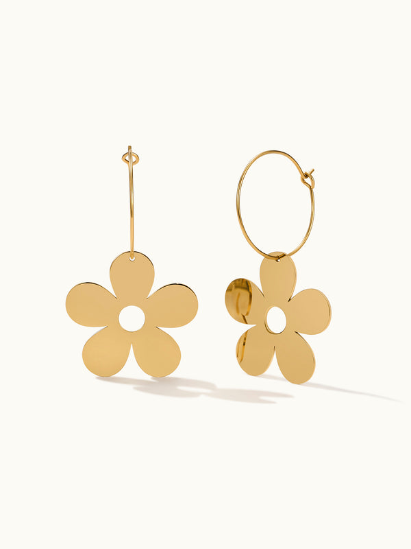 Slice Daisy Flower Drop Ohrringe