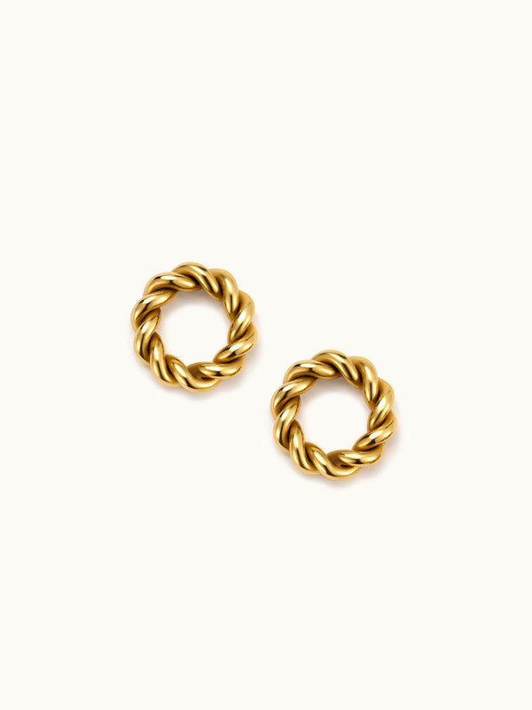 Twisted Circle Tiny Stud Ohrringe