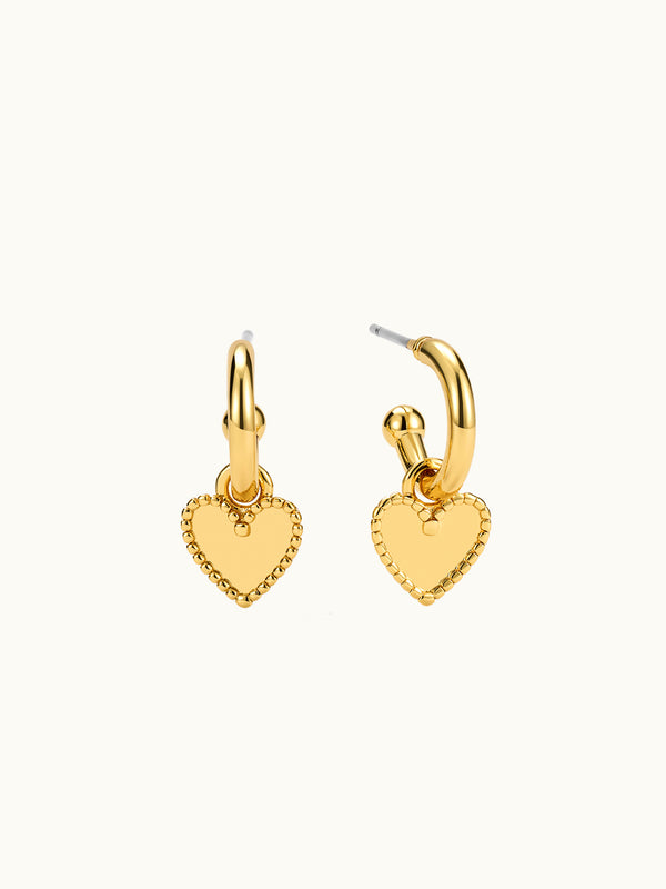 Gold Flat Heart Ohrringe