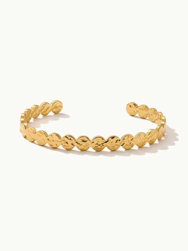 Bohemian Disc Hammered Armcuff