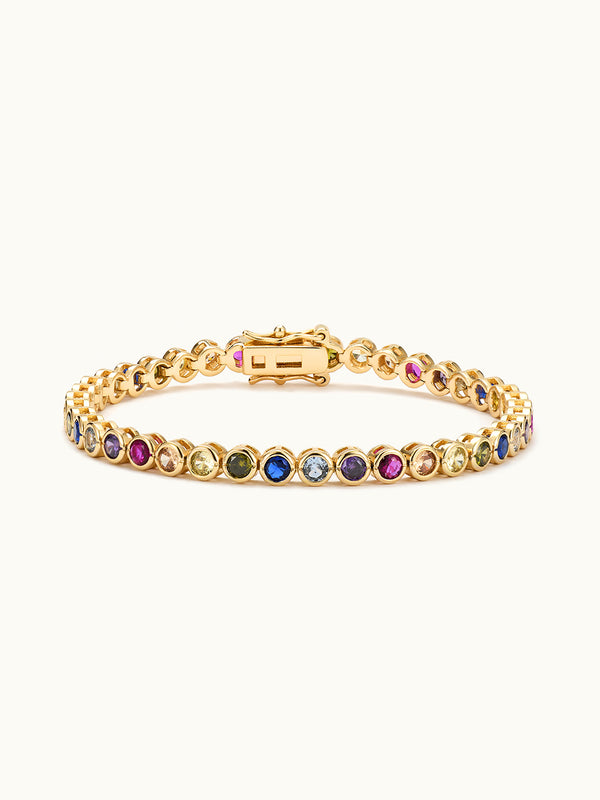Rainbow Bezel Tennis Bracelet